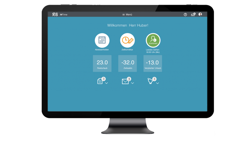 Wtime Startseite der Zeitwirtschaftssoftware .secure.WTime - Gis GmbH
